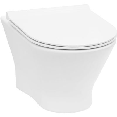 Roca Nexo zestaw miska WC wisząca Rimless z deską wolnopadająca slim biała A34H64L000
