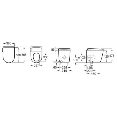 Roca Avant miska WC z deską wolnoopadającą stojąca bez kołnierza ze spłukiwaniem wirowym biały połysk A80336MS00