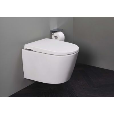 Roca Avant miska WC z deską wolnoopadającą wisząca bez kołnierza ze spłukiwaniem wirowym biały połysk A80336NS01