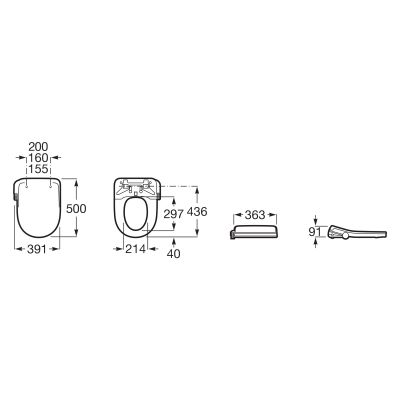 Roca Multiclean deska myjąca biała A804054S01