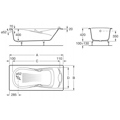 Roca Haiti wanna prostokątna 150x80 cm biała A23325000R