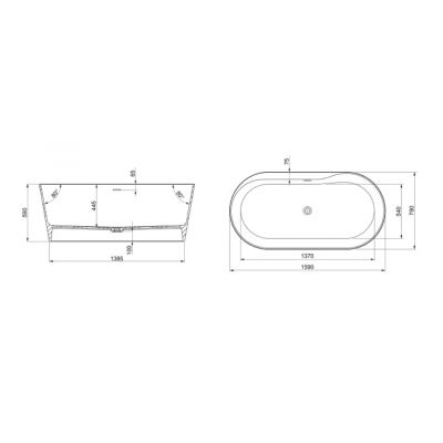 Roca Raina wanna wolnostojąca 159x79 cm owalna beż/biały A2484660B0