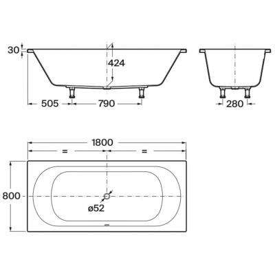 Roca Genova-N wanna prostokątna 180x80 cm biała A248778000