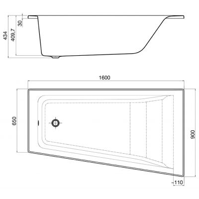 Roca Easy wanna z hydromasażem 160x90 cm asymetryczna biała A24T295000