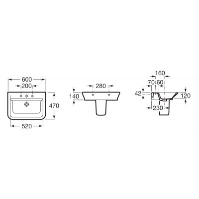 Roca Gap umywalka 60x47 cm ścienna Supraglaze biała A327474S00