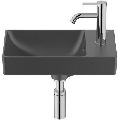 Roca Ona umywalka 45x26 cm prostokątna ścienna czarny mat A327681080