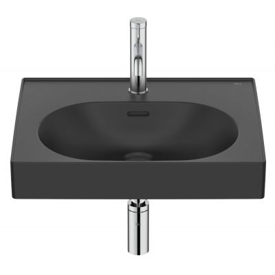 Roca Meridian umywalka 55x46 cm prostokątna ścienna-meblowa czarna A327741080