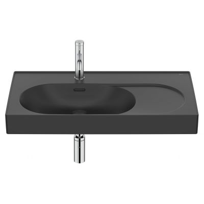 Roca Meridian umywalka 80x46 cm prostokątna ścienna-meblowa czarna A327743080
