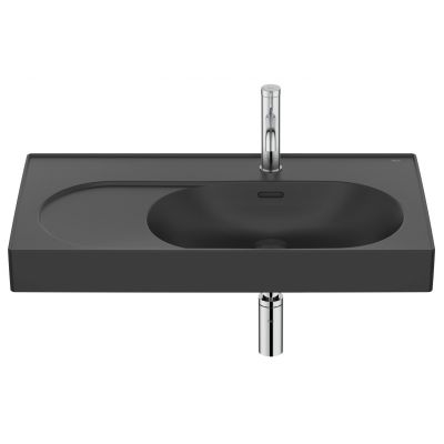 Roca Meridian umywalka 80x46 cm prostokątna ścienna-meblowa czarna A327744080