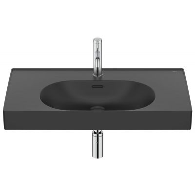 Roca Meridian umywalka 80x46 cm prostokątna ścienna-meblowa czarna A327745080