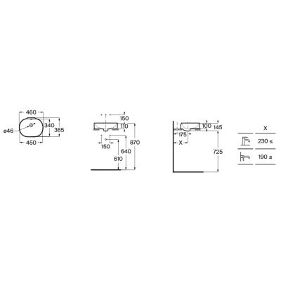 Roca Meridian umywalka 46x36,5 cm owalna nablatowa czarna A327748080