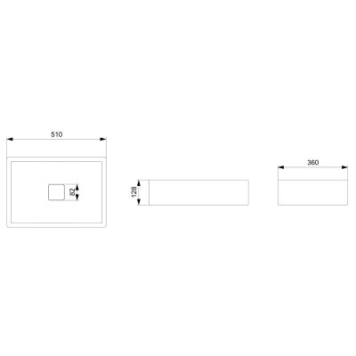 Roca Terra umywalka 51x36 cm prostokątna nablatowa biała A32787Z000