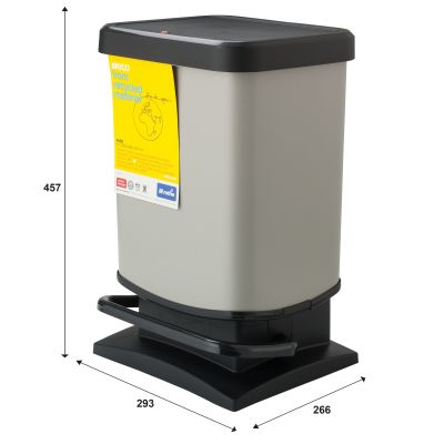 Rotho Paso Eco pojemnik na odpady 20 l z pedałem cappuccino 1754007422PC