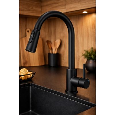 Ruvetti Camellia bateria kuchenna do filtra wody stojąca czarna 1004MB