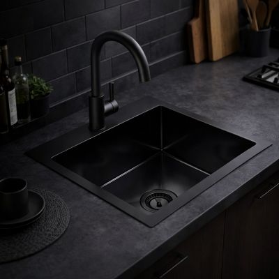 Ruvetti Fiori bateria kuchenna stojąca czarna 1001MB