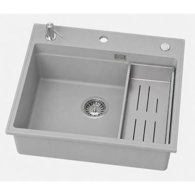 Ruvetti Absol 60 zlewozmywak granitowy 56x50 cm szary 3001AB_GR60_W