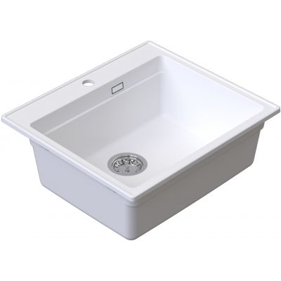 Ruvetti Absol 60 zlewozmywak granitowy 56x50 cm biały 3001AB_WH60_W