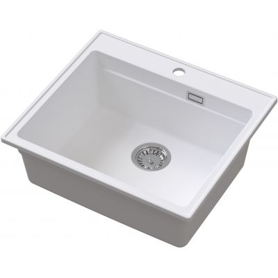 Ruvetti Absol 60 zlewozmywak granitowy 56x50 cm biały 3001AB_WH60_W