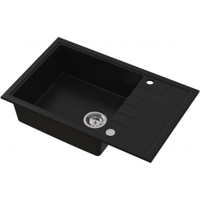Ruvetti Axel 160 XL zlewozmywak granitowy 78x50 cm czarny 3001AX_BC160XL_W
