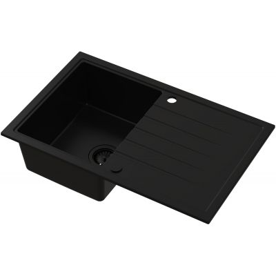 Ruvetti Axel zlewozmywak granitowy 79x50 cm czarny 3001AX_FB160_W
