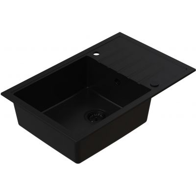 Ruvetti Axel Axel 160 XL zlewozmywak granitowy 78x50 cm full black 3001AX_FB160XL_W