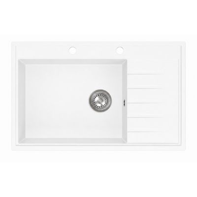 Ruvetti Axel 160 K zlewozmywak granitowy 79x50 cm biały 3001AXK_WH160K_W