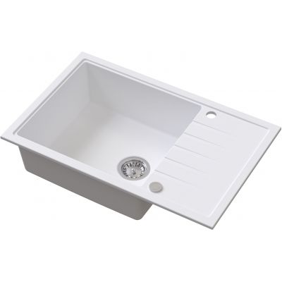 Ruvetti Axel 160 XL zlewozmywak granitowy 78x50 cm biały 3001AXWH160XLW