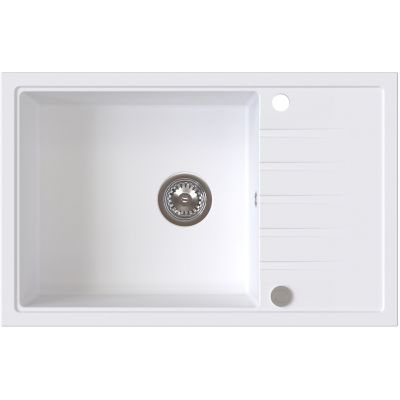 Ruvetti Axel 160 XL zlewozmywak granitowy 78x50 cm biały 3001AXWH160XLW