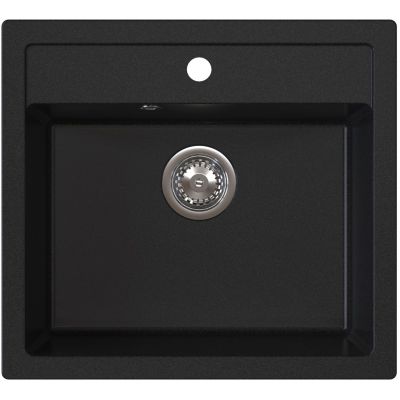 Ruvetti Ditto zlewozmywak granitowy 56x51 cm czarny 3001D_BC60_W