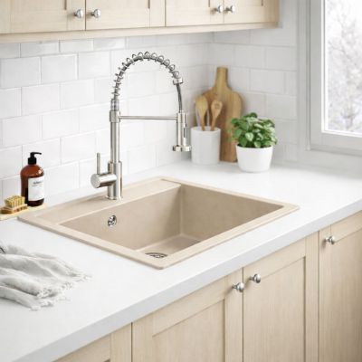 Ruvetti Ditto 60 zlewozmywak granitowy 56x51 cm beżowy 3001D_BE60_W