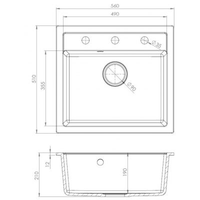 Ruvetti Ditto zlewozmywak granitowy 56x51 cm beżowy 3001D_BE60_W