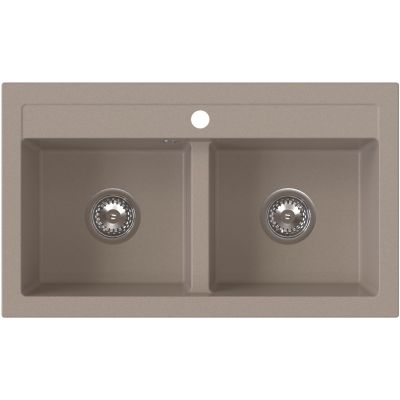 Ruvetti Doblo zlewozmywak granitowy 75,6x44,7 cm beżowy 3001DO_BE_W