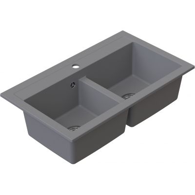 Ruvetti Doblo zlewozmywak granitowy 75,6x44,7 cm szary 3001DO_GR_W