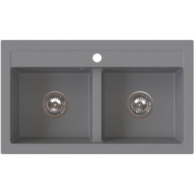 Ruvetti Doblo zlewozmywak granitowy 75,6x44,7 cm szary 3001DO_GR_W