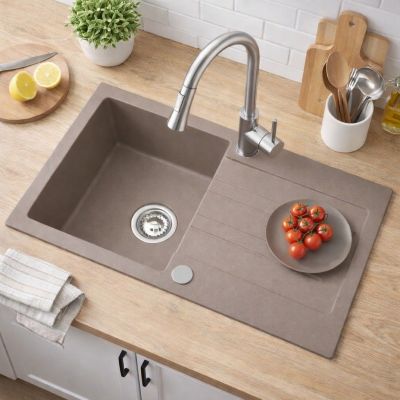 Ruvetti Pino 160 zlewozmywak granitowy 77x44 cm beżowy 3001PI_BE160_W