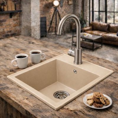 Ruvetti Pino 40 zlewozmywak granitowy 50x40 cm beżowy 3001PI_BE40_W