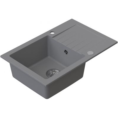 Ruvetti Pineko zlewozmywak granitowy 68x44,2 cm szary 3001PN_GR140_W