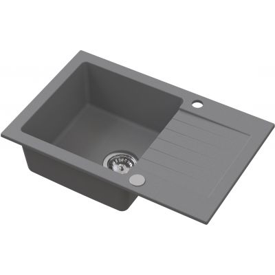 Ruvetti Pineko zlewozmywak granitowy 68x44,2 cm szary 3001PN_GR140_W