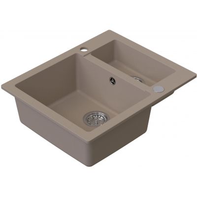 Ruvetti Signum zlewozmywak granitowy 60,5x49,5 cm beżowy 3001S_BE1520_W