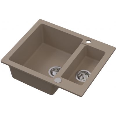 Ruvetti Signum zlewozmywak granitowy 60,5x49,5 cm beżowy 3001S_BE1520_W