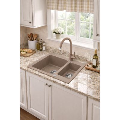 Ruvetti Signum zlewozmywak granitowy 60,5x49,5 cm beżowy 3001S_BE1520_W