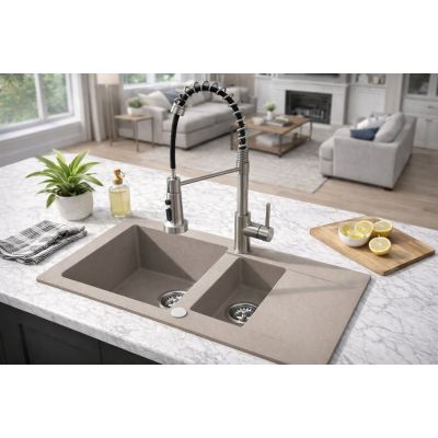 Ruvetti Signum zlewozmywak granitowy 79x49,5 cm beżowy 3001S_BE1560_W