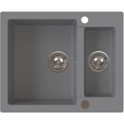 Ruvetti Signum zlewozmywak granitowy 60,5x49,5 cm szary 3001S_GR1520_W