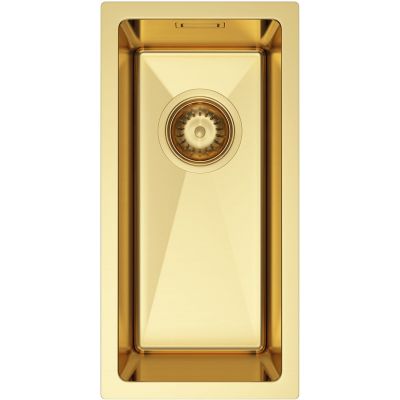 Ruvetti Stelio zlewozmywak stalowy z syfonem 44x22 cm złoty 5001S_MINI_PVD_GOLD_P