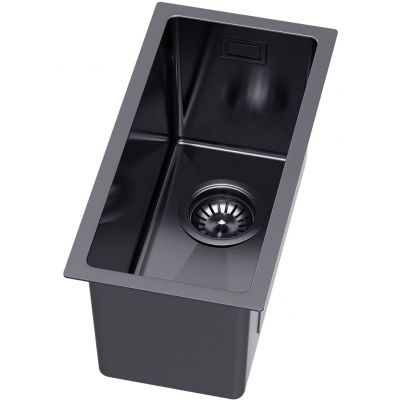 Ruvetti Stelio zlewozmywak stalowy z syfonem 44x22 cm grafit 5001S_MINI_PVD_GRF_P