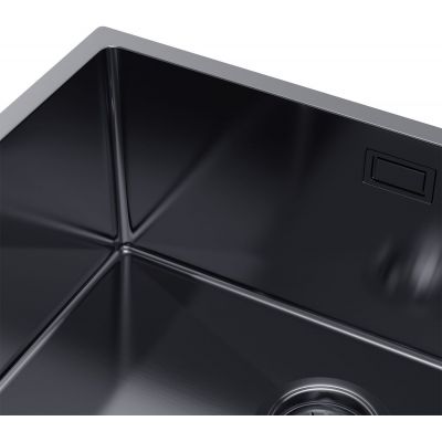 Ruvetti Stelio zlewozmywak stalowy z syfonem 54x44 cm grafit 5001S_PVD_GRF60_P