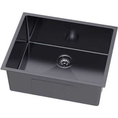 Ruvetti Stelio zlewozmywak stalowy z syfonem 54x44 cm grafit 5001S_PVD_GRF60_P