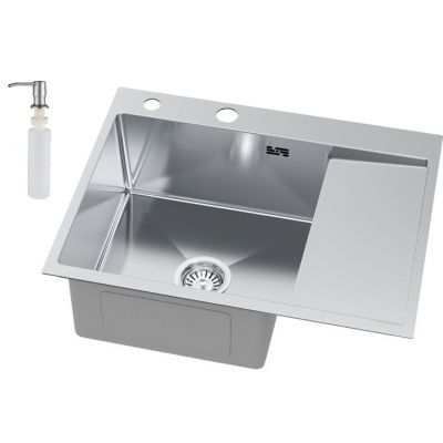 Ruvetti Linar zlewozmywak z dozownikiem 62x48 cm stal 5002L_BS120_WL