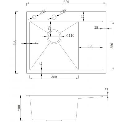 Ruvetti Linar zlewozmywak z dozownikiem 62x48 cm stal 5002L_BS120_WL