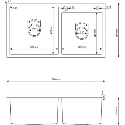 Ruvetti Linar zlewozmywak z dozownikiem 78x45 cm złoty 5002L_PVD_GOLD260_W